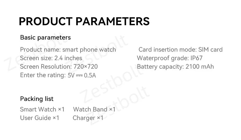 Original M99 5G Android Smartwatch – 2.4” AMOLED Display, 4G/5G SIM Card Support, GPS WiFi, 190° Rotating Camera, Android 10 Smart Watch with Game & Fitness Features