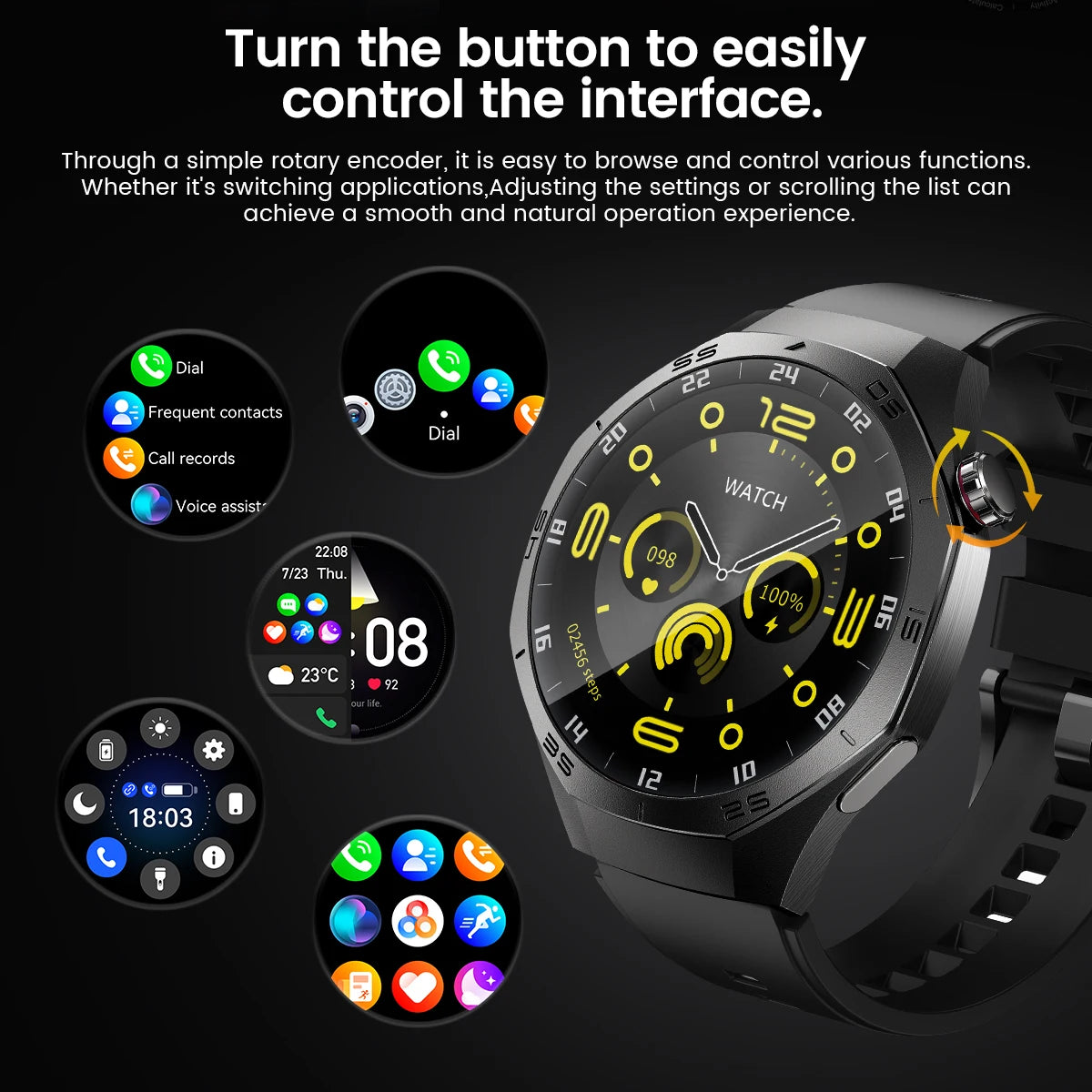 2025 GUHUAVMI GT5 Pro Smart Watch for Men – 1.52” HD AMOLED Display, GPS Motion Tracking, Heart Rate Monitor, Bluetooth Call, IP68 Waterproof Fitness Smartwatch