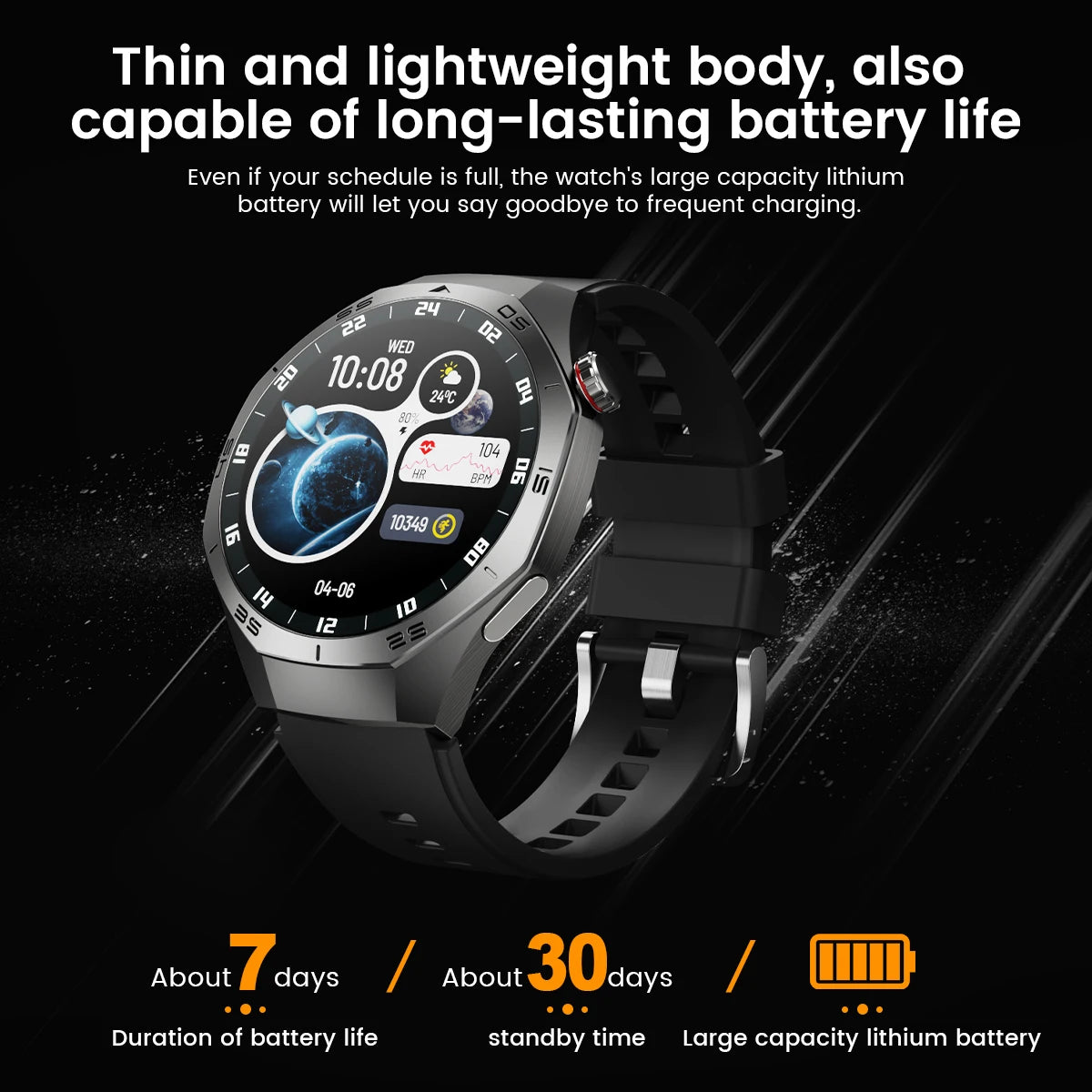 2025 GUHUAVMI GT5 Pro Smart Watch for Men – 1.52” HD AMOLED Display, GPS Motion Tracking, Heart Rate Monitor, Bluetooth Call, IP68 Waterproof Fitness Smartwatch