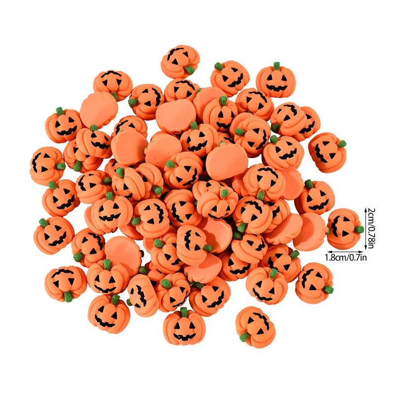 20PCS Halloween Resin Pumpkin Miniatures – Flatback Charms for DIY Crafts, Party Decorations, Home Décor & Gift Ideas