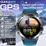 2025 Outdoor Military Smart Watch – Built-in GPS, Compass, Altimeter, Barometer, 3ATM Waterproof Rugged AMOLED Smartwatch with Bluetooth Call