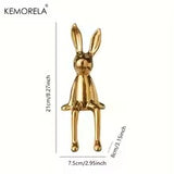 1 pièce en céramique lapin assis à longues oreilles ornements de chambre statue de luxe décoration de la maison accessoires haut de gamme art de la maison esthétique
