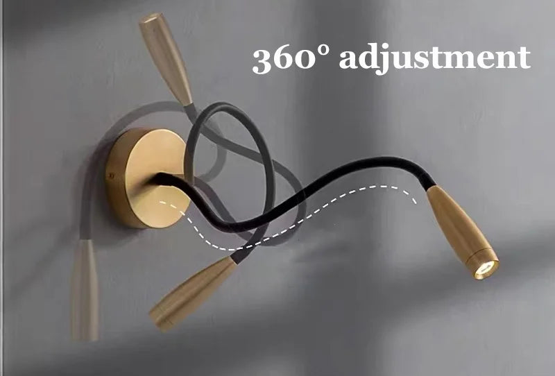 LED Bedroom Wall Lamp Wall Sconces Copper Line Pipe Acrylic Lampshade Indoor Lighting for Living Room Corridor Light Fixture