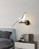 Nordic Touch Switch LED Wall Lamps for Bedside TV Background Gold Silver Magpie Bird  LED Wall Lights Wall Sconce for Corridor