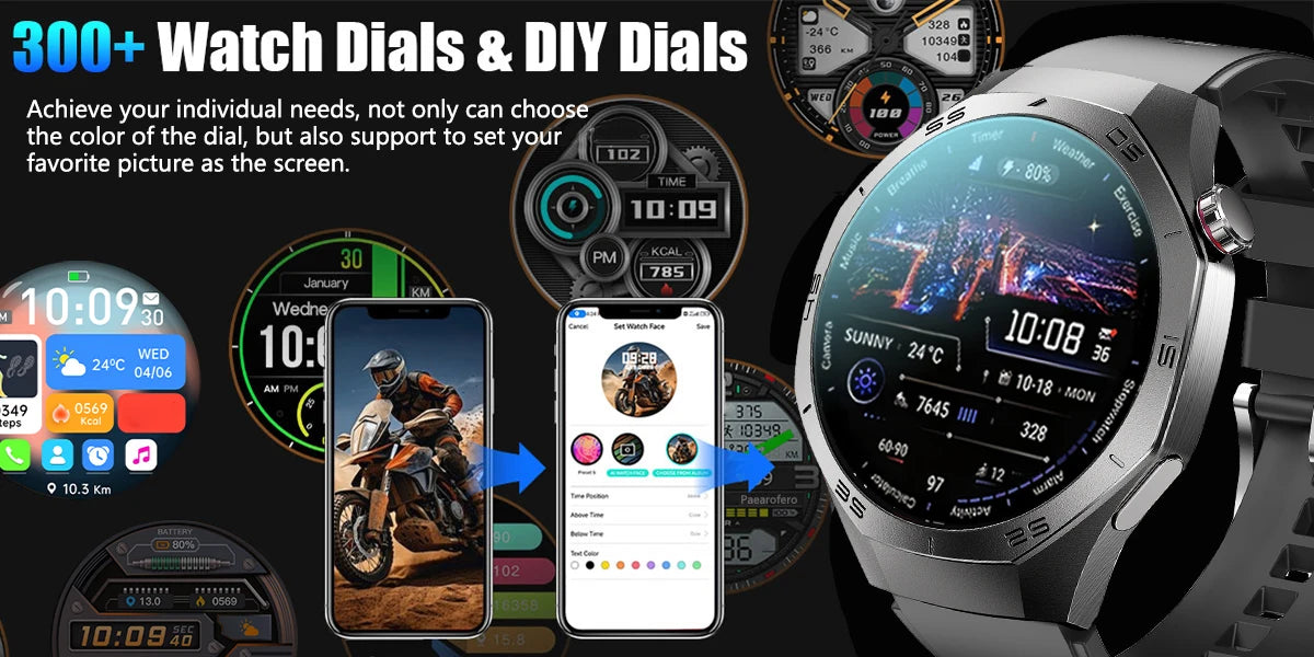 2025 GUHUAVMI GT5 Pro Smart Watch for Men – 1.52” HD AMOLED Display, GPS Motion Tracking, Heart Rate Monitor, Bluetooth Call, IP68 Waterproof Fitness Smartwatch