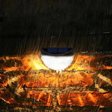 2PCS Solar Wall Lamp, 6LEDs Outdoor Waterproof Solar Light Warm White, for Yard, Garage, Garden, Porch, Fence, Driveway, Railing