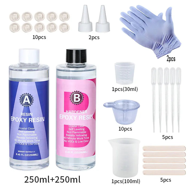 Crystal Clear Epoxy Resin Kit – High Gloss, Bubble-Free Casting & Coating Art Resin for DIY Crafts, Tumblers, Jewelry Making & Wood Projects