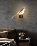 Nordic Touch Switch LED Wall Lamps for Bedside TV Background Gold Silver Magpie Bird  LED Wall Lights Wall Sconce for Corridor