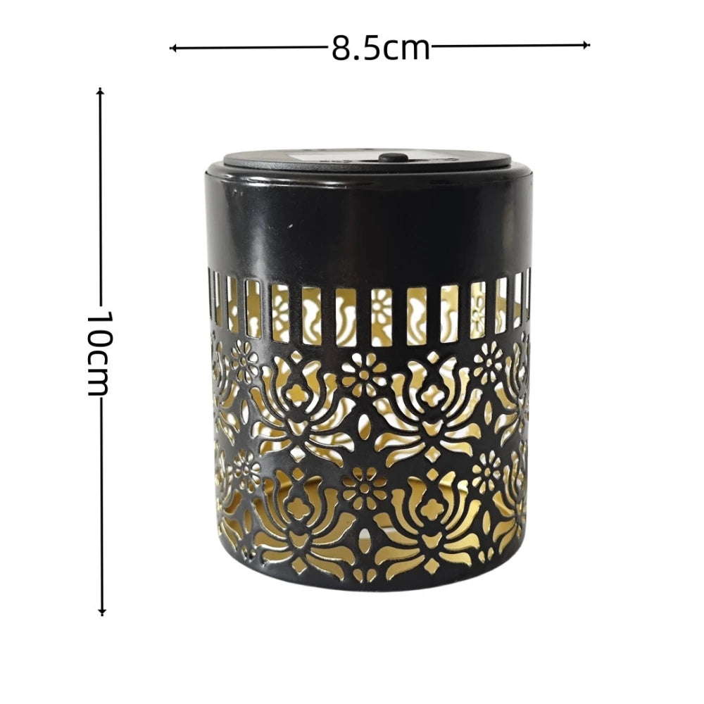 Solar Lights Peony Flower Pattern IP65 Metal Outdoor Step Wall Fence Lights Garden Backyard Decoration Outdoor Decor Front Door