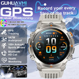 2025 Outdoor Military Smart Watch – Built-in GPS, Compass, Altimeter, Barometer, 3ATM Waterproof Rugged AMOLED Smartwatch with Bluetooth Call