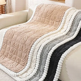 Thicken Plush Sofa Cover Winter Warm Non-slip Straight Couch Cushion Protector Cream Style Couch Slipcovers for Living Room