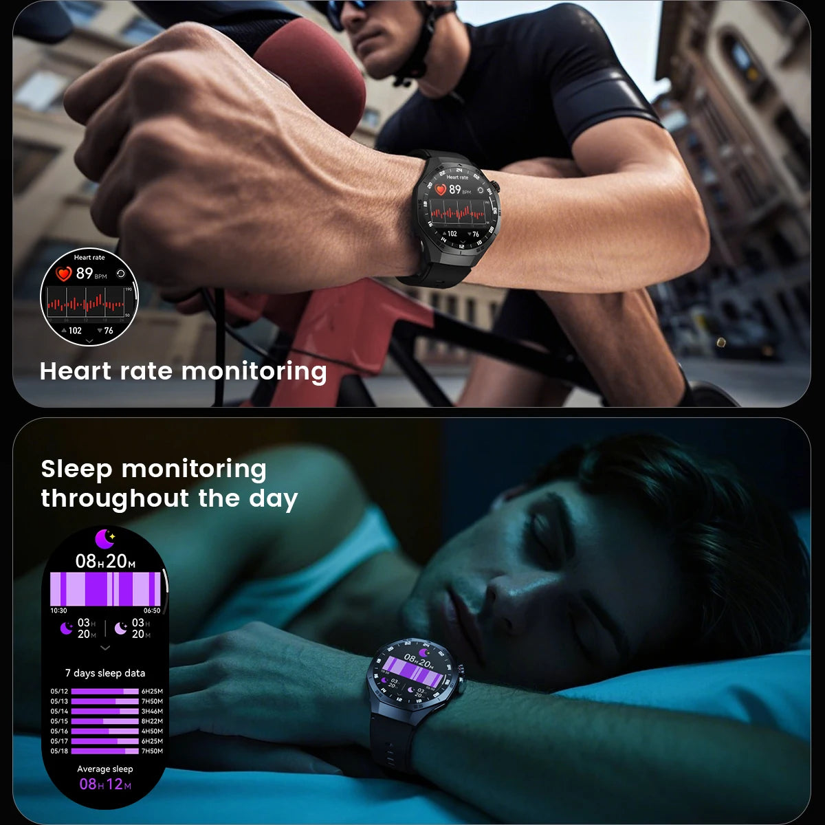 2025 GUHUAVMI GT5 Pro Smart Watch for Men – 1.52” HD AMOLED Display, GPS Motion Tracking, Heart Rate Monitor, Bluetooth Call, IP68 Waterproof Fitness Smartwatch