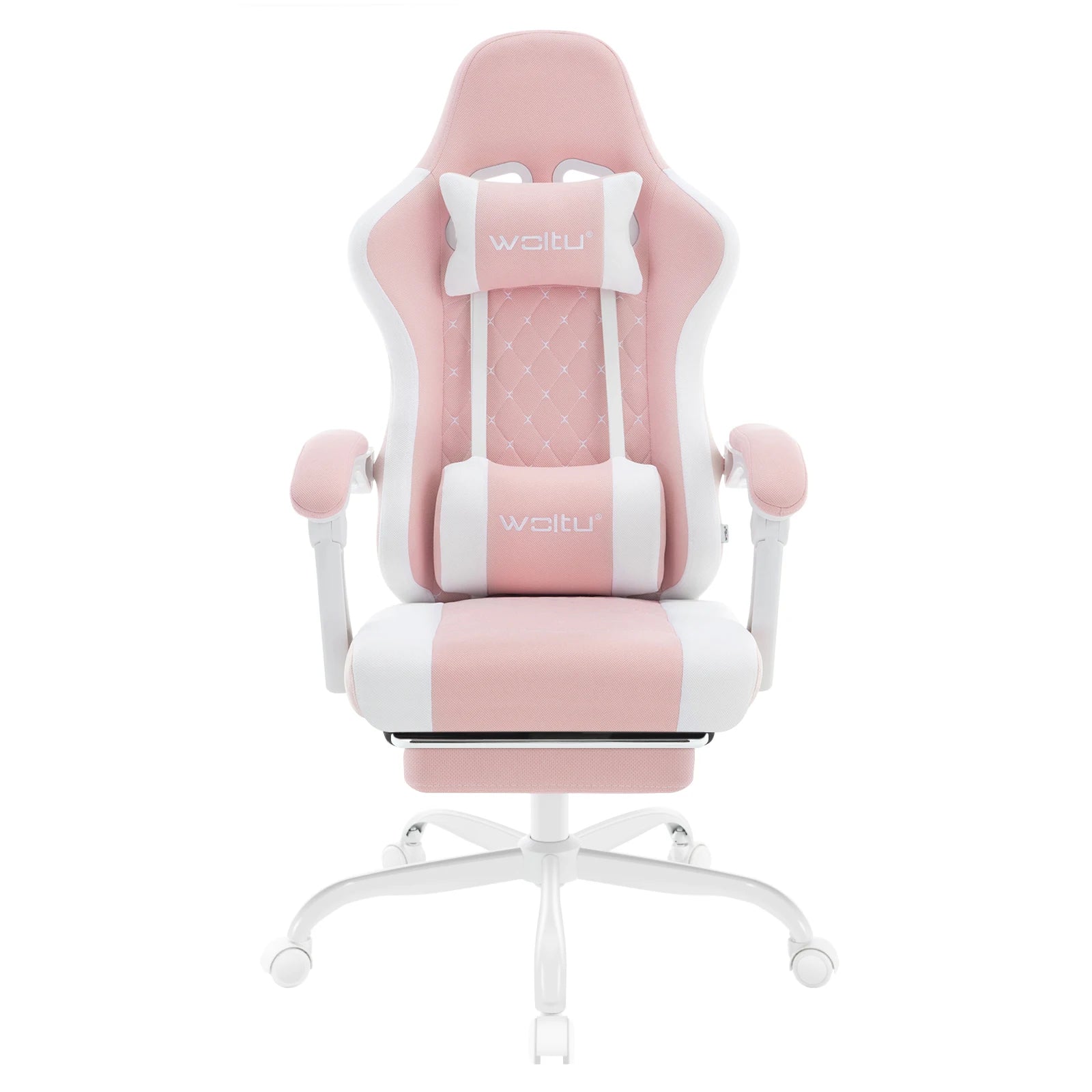 WOLTU Massage Gaming Chair Ergonomic Swivel Computer Gamer Office Chair with Pillow Footrest Adjustable Headrest Lumbar Support