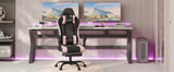 WOLTU Massage Gaming Chair Ergonomic Swivel Computer Gamer Office Chair with Pillow Footrest Adjustable Headrest Lumbar Support