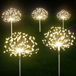 Solar Power LED Fireworks Lights Outdoor Waterproof Garden Decor Dandelion Solar Pathway Light for Patio Balcony Yard Lawn