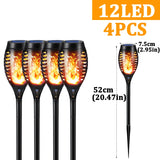 96 LED Outdoor Solar Torch Lights Waterproof Garden Patio Flickering Dancing Flame Lamp