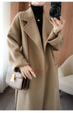 100% Pure Wool Double-Sided Cashmere Coat Women Winter New Mid-Length Loose Fashion Pockets Woolen Jacket Female Overcoat B551