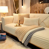 Imitation Rabbit Plush Thickened Winter Sofa Cushion Non-Slip Leather Sofa Full Cover Cover Cloth Towel