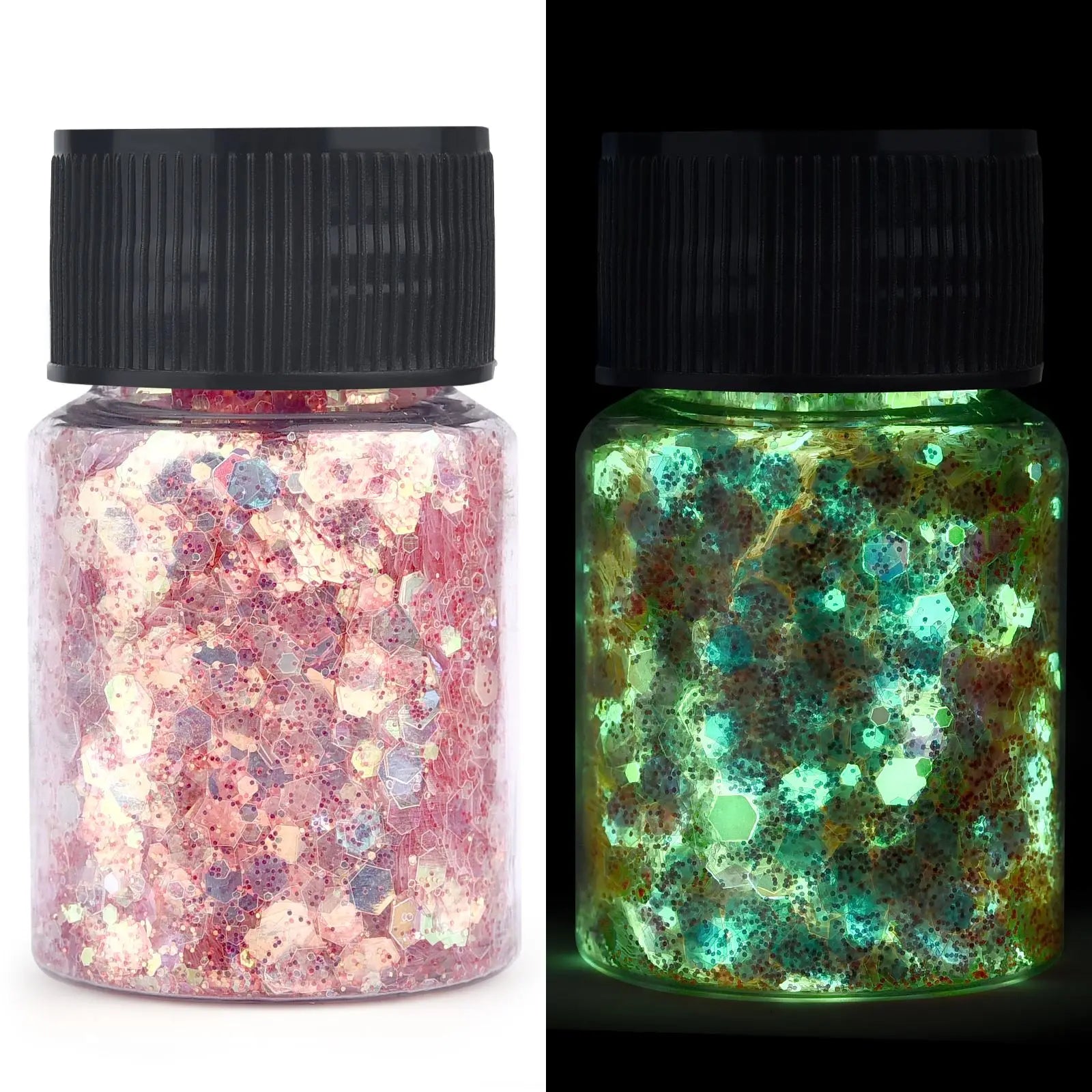 Luminous Glow-in-the-Dark Sequins – Hexagon Epoxy Resin Glitter Pigment for DIY Jewelry, Nail Art, and Silicone Mold Crafts