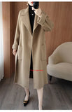 100% Pure Wool Double-Sided Cashmere Coat Women Winter New Mid-Length Loose Fashion Pockets Woolen Jacket Female Overcoat B551