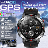 2025 Outdoor Military Smart Watch – Built-in GPS, Compass, Altimeter, Barometer, 3ATM Waterproof Rugged AMOLED Smartwatch with Bluetooth Call