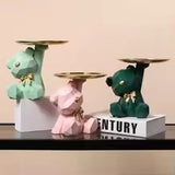 Porte-clés géométrique en forme d'ours, figurine d'entrée, artisanat, décoration de bureau en résine, bonbons, articles divers, fournitures ménagères pour la maison, le salon