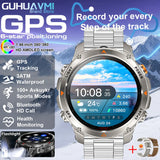 2025 Outdoor Military Smart Watch – Built-in GPS, Compass, Altimeter, Barometer, 3ATM Waterproof Rugged AMOLED Smartwatch with Bluetooth Call