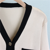 Women’s Knitted 2-Piece Sweater Set – Soft V-Neck Cardigan & Wide-Leg Pants Autumn Winter Outfit