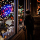 Business Sign Open Neon Sign LED Night Light Hanging Window Shop Cafe Bar Restaurant Decoration Personalized Custom Neon Lamp