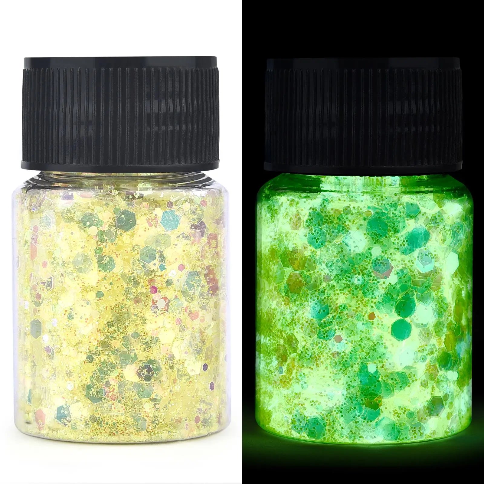 Luminous Glow-in-the-Dark Sequins – Hexagon Epoxy Resin Glitter Pigment for DIY Jewelry, Nail Art, and Silicone Mold Crafts