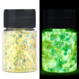 Luminous Glow-in-the-Dark Sequins – Hexagon Epoxy Resin Glitter Pigment for DIY Jewelry, Nail Art, and Silicone Mold Crafts