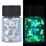 Luminous Glow-in-the-Dark Sequins – Hexagon Epoxy Resin Glitter Pigment for DIY Jewelry, Nail Art, and Silicone Mold Crafts