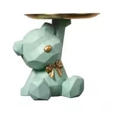 Porte-clés géométrique en forme d'ours, figurine d'entrée, artisanat, décoration de bureau en résine, bonbons, articles divers, fournitures ménagères pour la maison, le salon