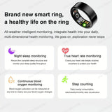 2025 Bluetooth Smart Ring – Heart Rate, Blood Oxygen & Sleep Monitor, Camera Control, 5ATM Waterproof Fitness Smart Ring for Men & Women