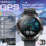 2025 Outdoor Military Smart Watch – Built-in GPS, Compass, Altimeter, Barometer, 3ATM Waterproof Rugged AMOLED Smartwatch with Bluetooth Call