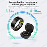 2025 Bluetooth Smart Ring – Heart Rate, Blood Oxygen & Sleep Monitor, Camera Control, 5ATM Waterproof Fitness Smart Ring for Men & Women