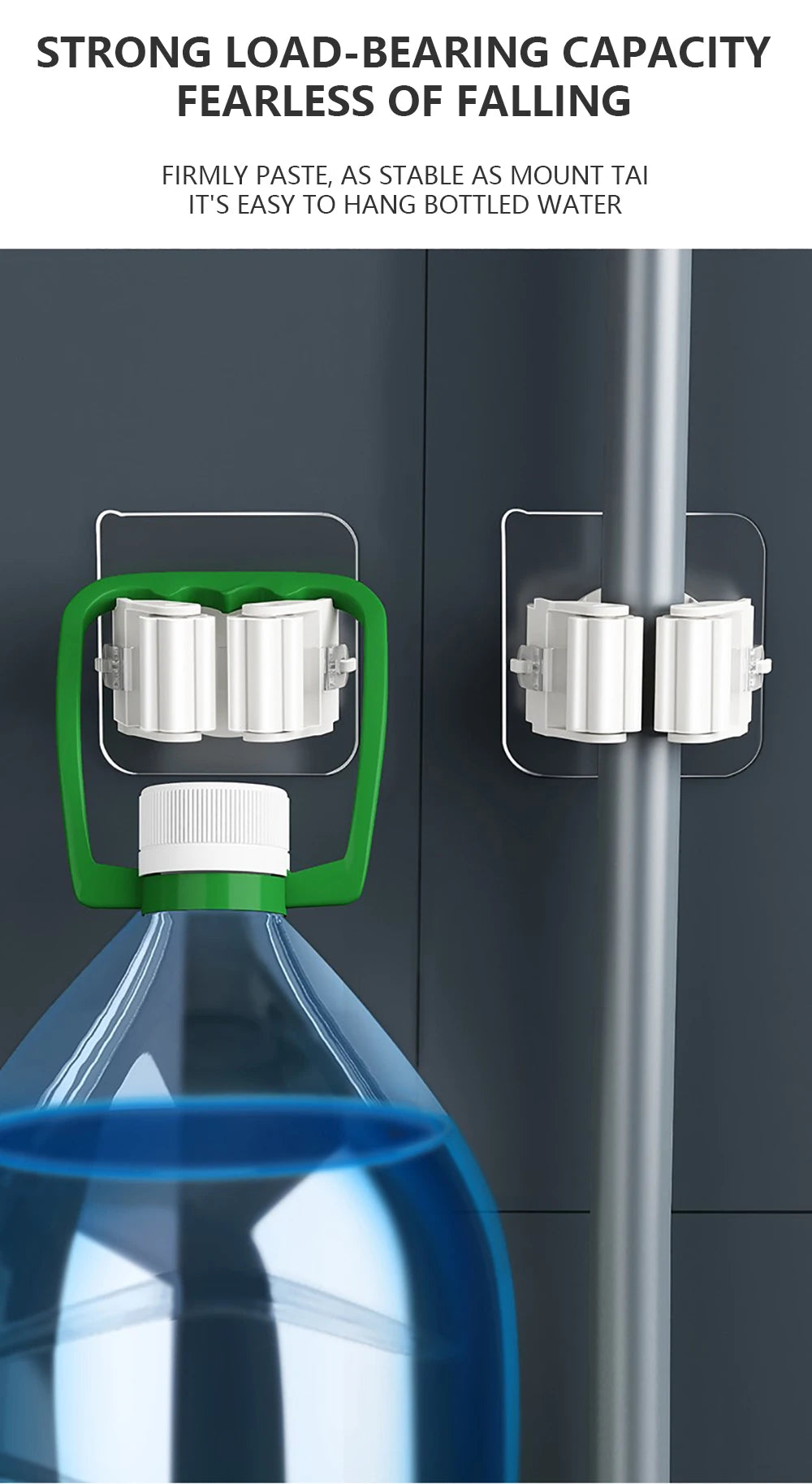 Multi-Purpose Hooks Adhesive Wall Hanging Mop Rack Broom Hanger Hook Kitchen Bathroom Organization Home Organizer Accessories