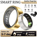 2025 Bluetooth Smart Ring – Heart Rate, Blood Oxygen & Sleep Monitor, Camera Control, 5ATM Waterproof Fitness Smart Ring for Men & Women