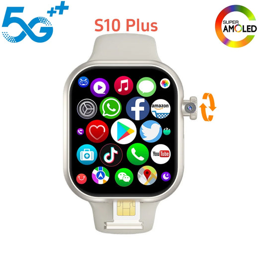 VP29 5G Android Smartwatch – 256GB Storage, 8MP Rotating Camera, 2.29” 490×580 AMOLED Display, GPS WiFi LTE SIM Smart Watch for Men & Women