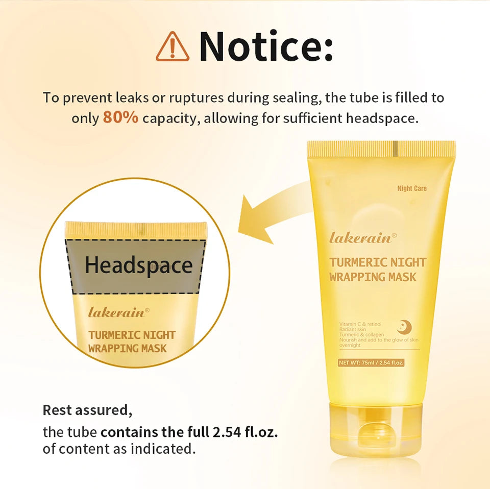 Kojic Acid Turmeric Overnight Wrapping Peel Off Mask Nourishes Hydrolyzed Collagen Glowing Skin Skin Firmnes Korean Skincare