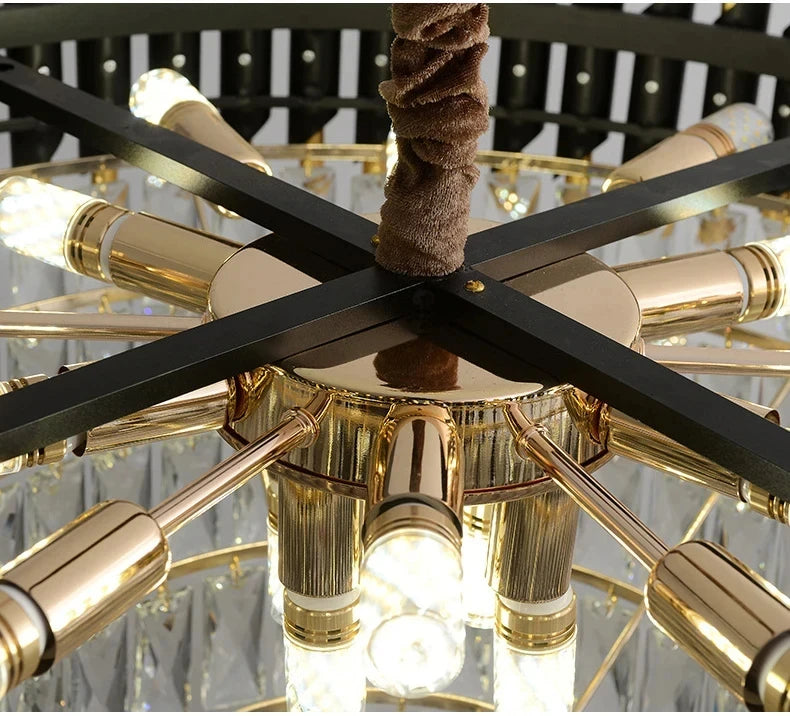 Creative Luxury Crystal Chandelier Rectangular Restaurant Pendant Lights Modern LED Living Room Lamp Lustre Home Elegant Fixture