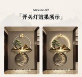 Background Landscape Painting Wall Lamp Chinese Creative Living Room LED Decor Light Corridor Remote Control Lighting Wall Lamps