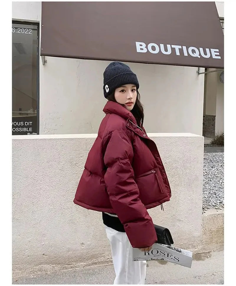 Women’s Lightweight Puffer Jacket – Spring & Autumn Short Bread Coat Down Cotton Parka Outerwear