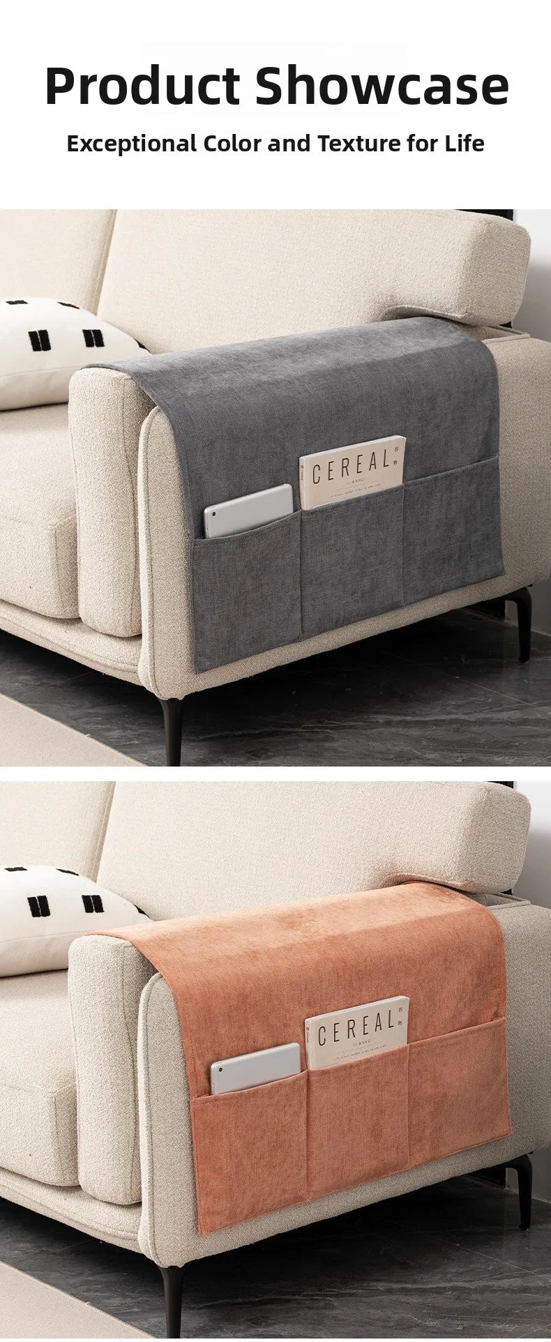Simple Sofa Armrest Cover Double Sided Wide Dustproof Neoprene Protector Universal Handle Towel Sofa Cover Nordic Sle Pure ...