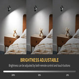 Led Double Head Wall Lamp Touch Control Remote 360 Rotatable USB Recharge Wireless Portable Night Light For Bedroom Reading Lamp