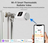 Tuya Smart WiFi Thermostatic Radiator Valve (TRV) – Programmable Temperature Controller with APP Remote Control, Compatible with Alexa & Google Home