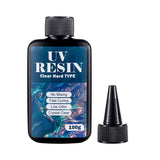 100g/250g Clear UV Resin Hard Type – One-Minute Fast Curing Epoxy Resin Glue for Casting Molds, Jewelry, Coating & DIY Crafts (UV/Solar Cure)