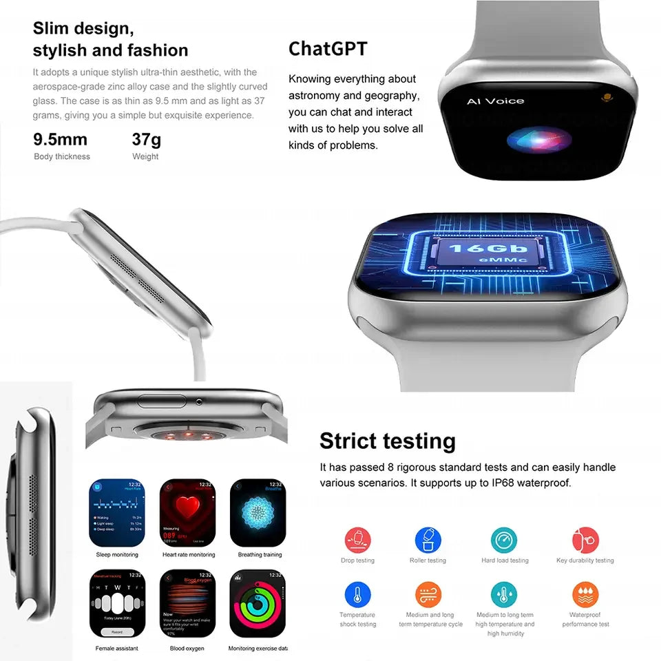 2025 Series 10 GPS Smart Watch – Bluetooth Call, Music & Video Playback, NFC, Waterproof Fitness Smartwatch Compatible with Android & iOS (Apple Watch 10 Style)