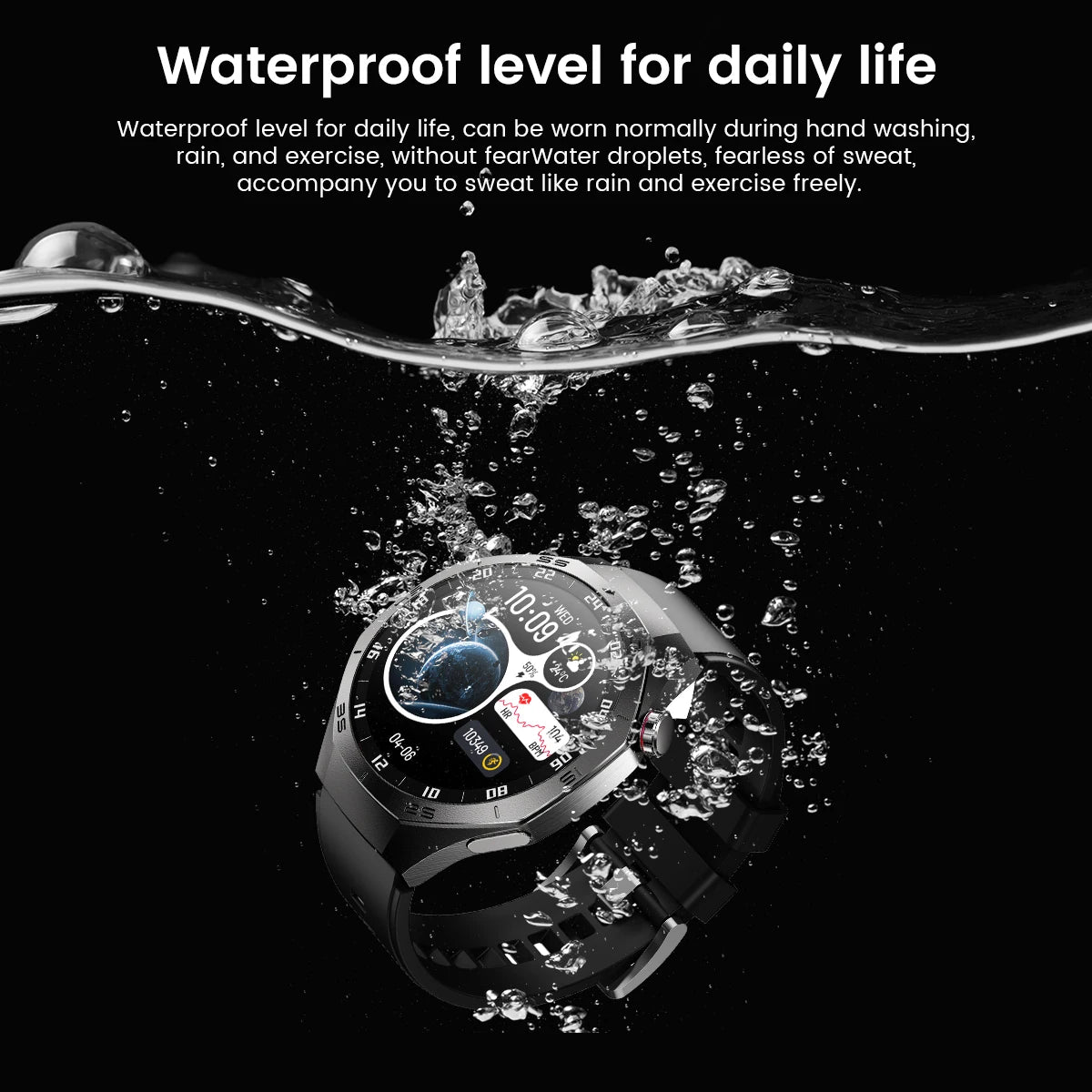 2025 GUHUAVMI GT5 Pro Smart Watch for Men – 1.52” HD AMOLED Display, GPS Motion Tracking, Heart Rate Monitor, Bluetooth Call, IP68 Waterproof Fitness Smartwatch