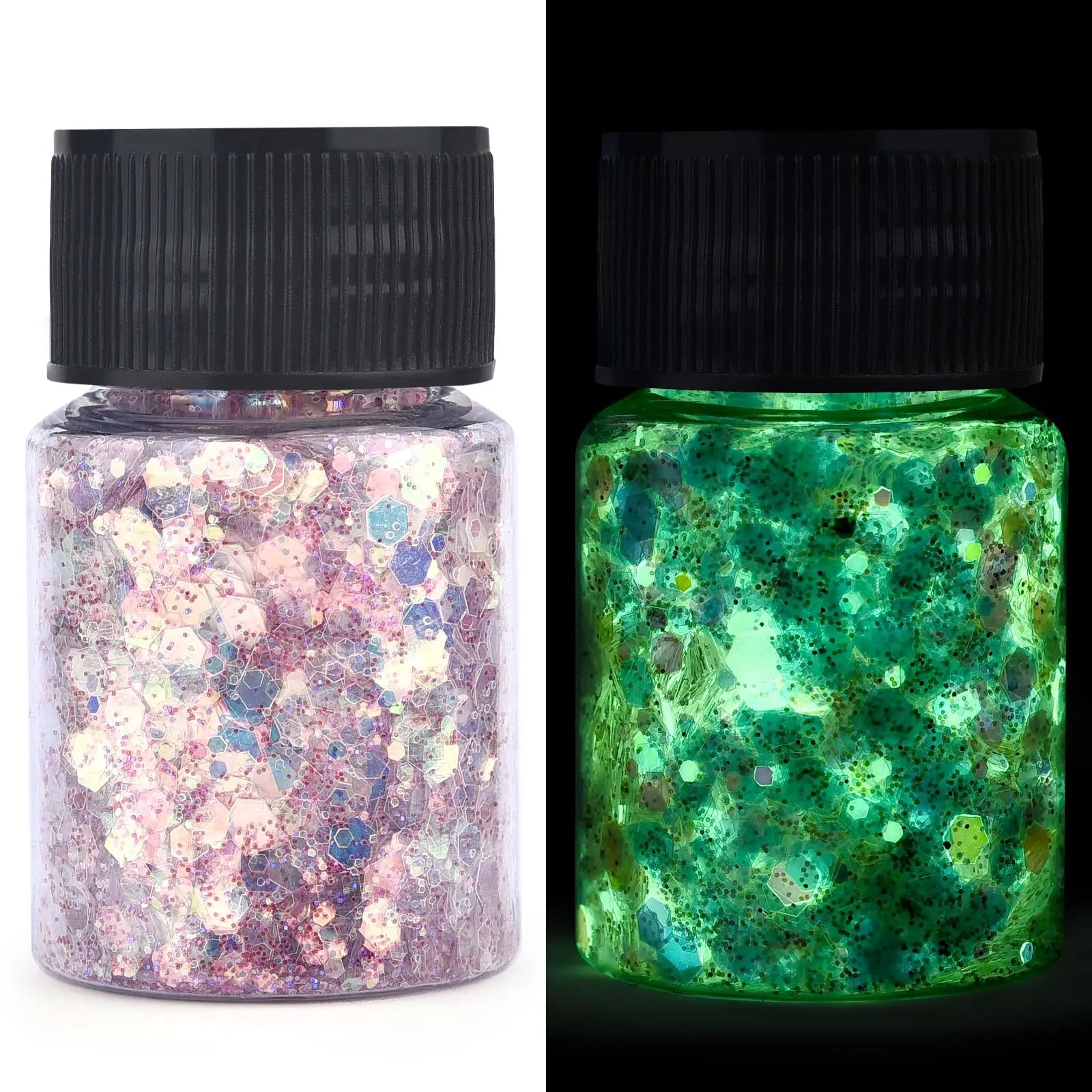 Luminous Glow-in-the-Dark Sequins – Hexagon Epoxy Resin Glitter Pigment for DIY Jewelry, Nail Art, and Silicone Mold Crafts